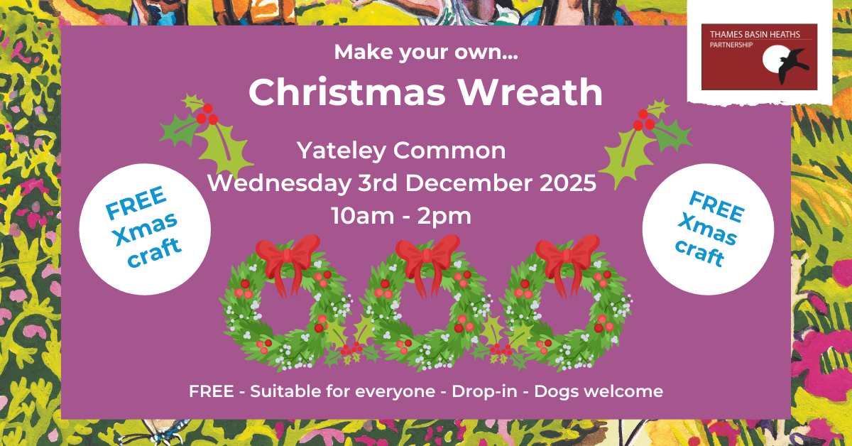 Pretty pink poster advertising a Christmas wreath making event