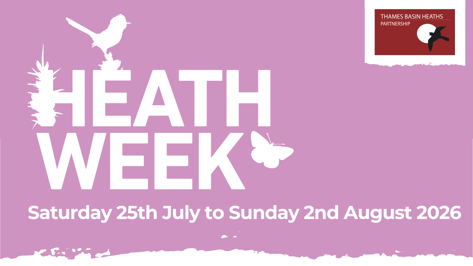 Pretty pink banner advertising Heath Week 2026