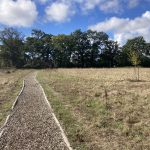 Photo of an open grassland with a gravel path cutting through it